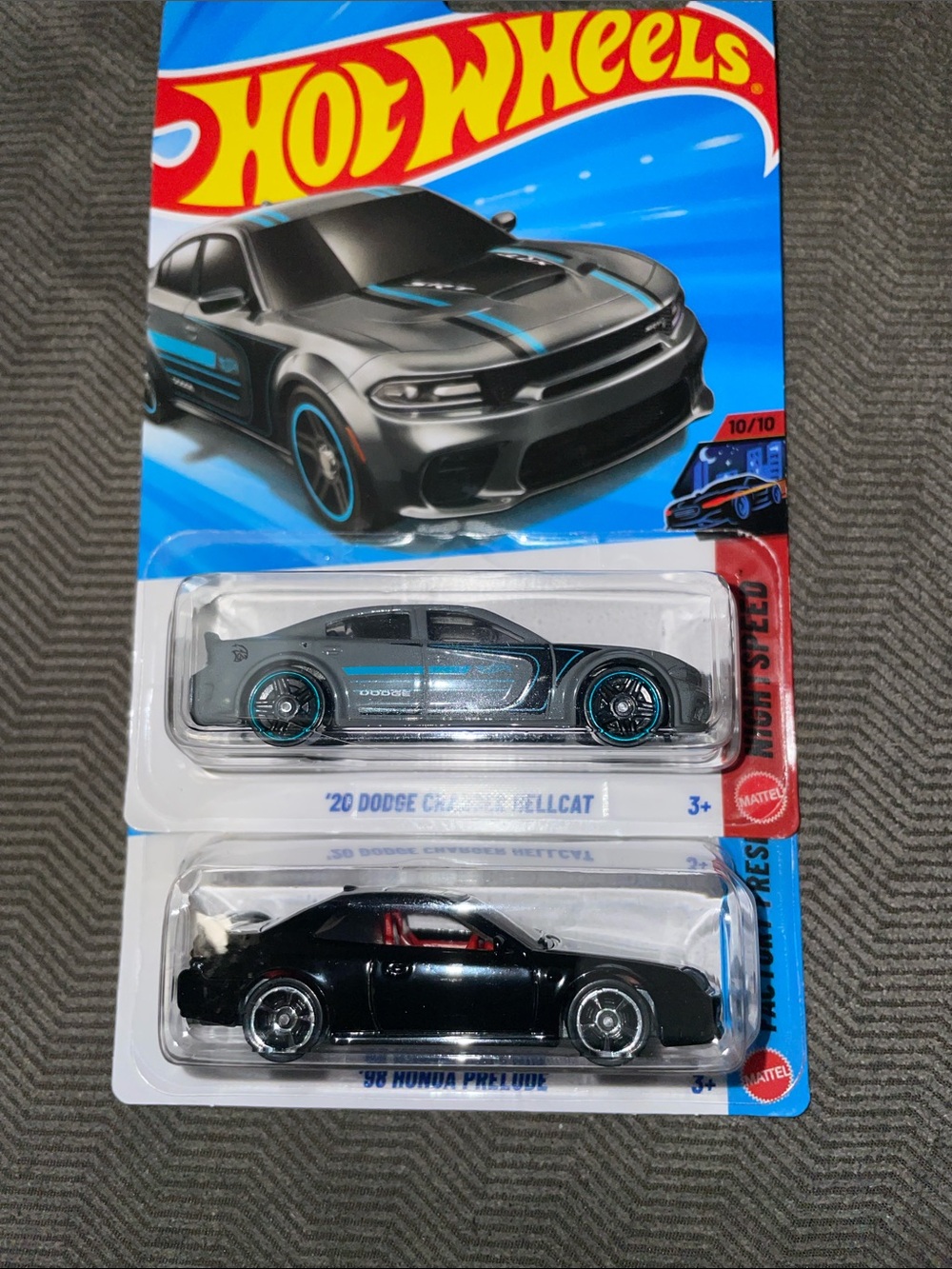 98 Honda Prelude-20 Dodge Charger Hellcat Hot Wheels